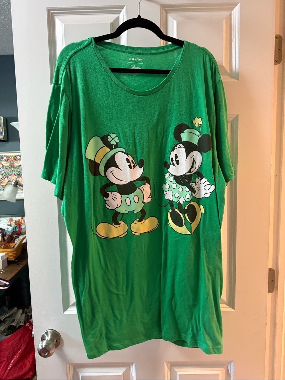 Old Navy Green Mickey and Minnie St. Patrick's Day Graphic Tee